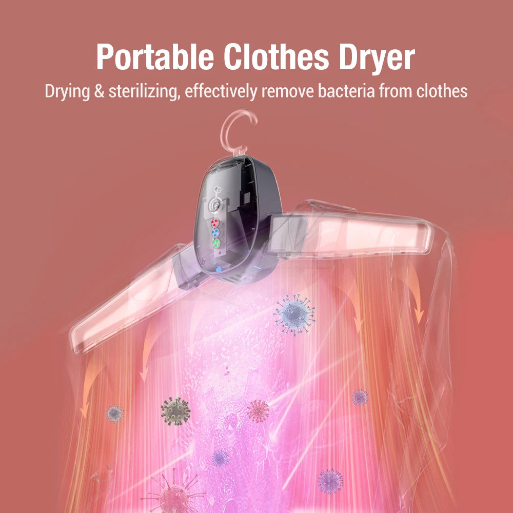 110-220V Mini Electric Portable Heated Clothes Dryer Drying Machine Shoes Clothes Drying Rack Hangers Foldable Heater