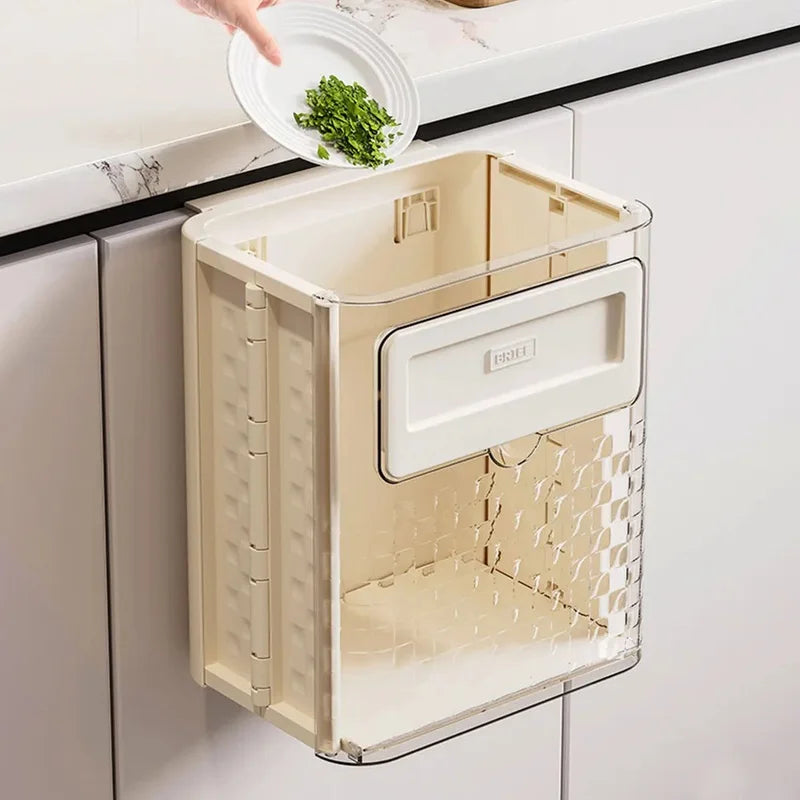 Large Capacity Wall-Mounted Folding Trash Can - Collapsible Hanging Garbage Basket for Car, Outdoor Activities, and Camping