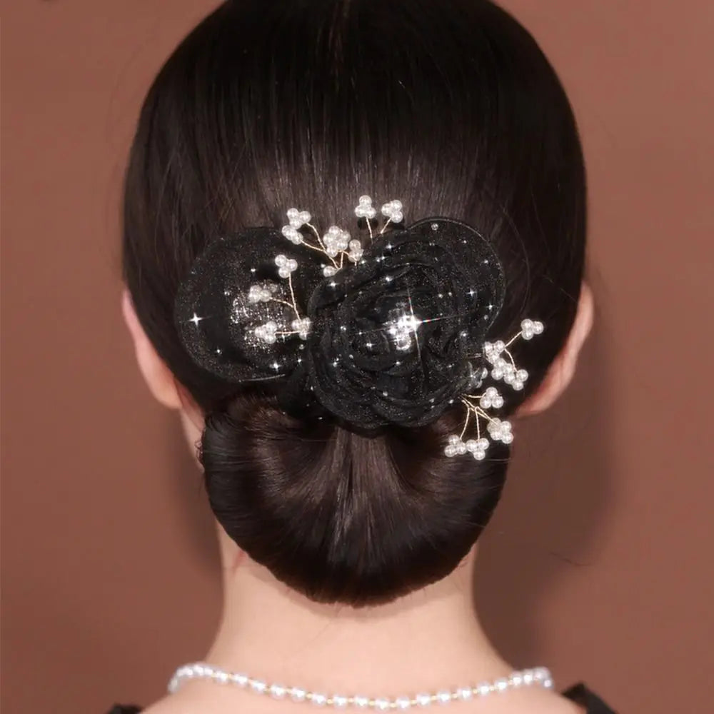 Fashion Cloth Flower Hair Clip Non-slip Flexible Hair Bun Maker Hair Styling Tool Twist Hairstyle Bun Women Girls
