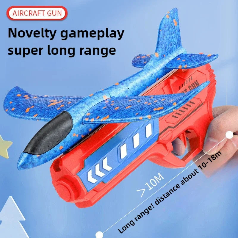 Foam Ejection Aircraft Toys for Kids Airplane Launcher Catapult Plane Children Parent-Child Interaction Outdoor Flying Toy Gifts