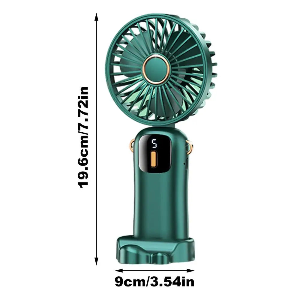 Personal Hand Fan LCD Display Pocket Portable Personal Fan 10000mAh Rechargeable Powerful Quiet Air Circulation For Women Men