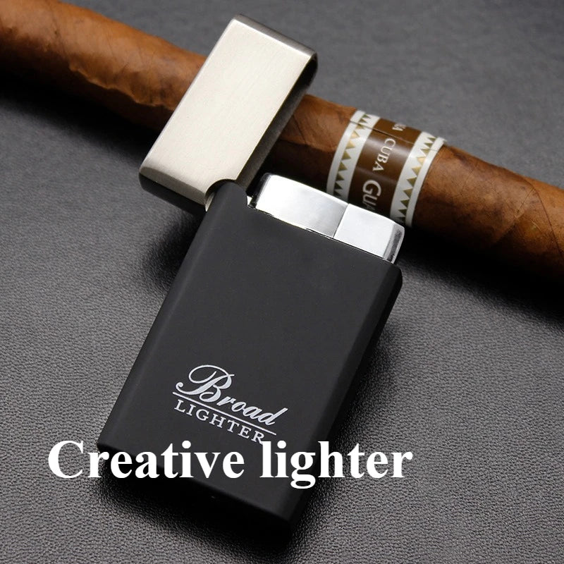 Portable Gas Torch Lighter Metal Windproof Red Flame Refillable Butane Cigar Lighters Smoking Accessories Gifts for Men Gadgets