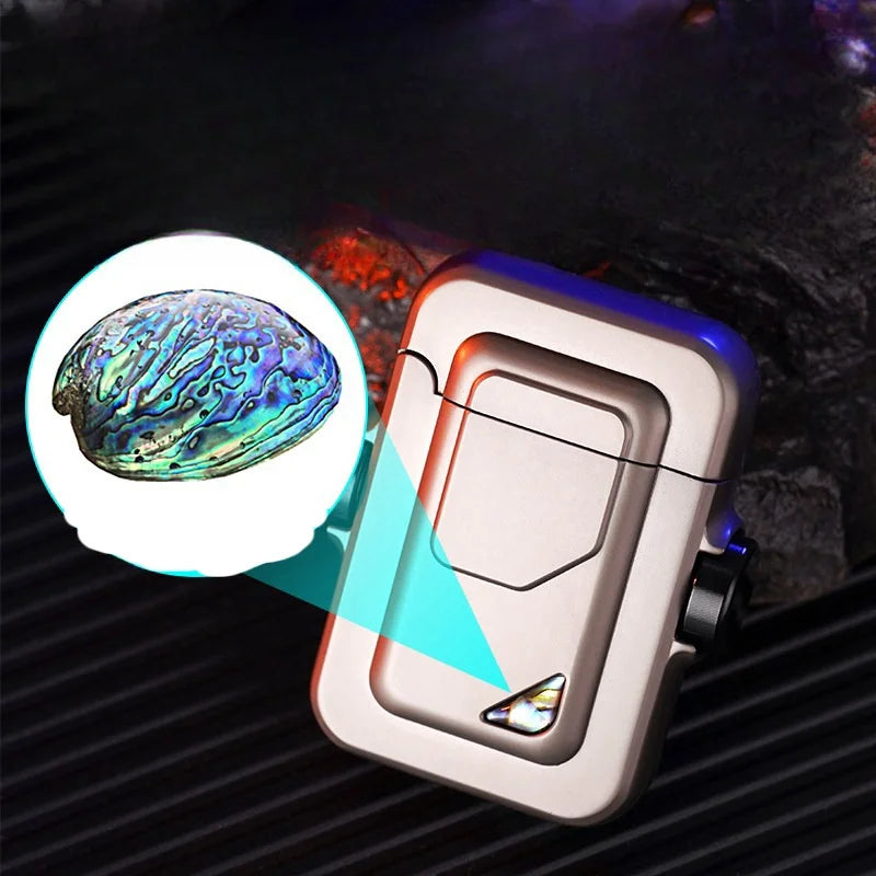 New Induction Inflatable Lighter Mech Gyro Windproof Red Flame Metal Material Portable Cigarette Lighter Men's Stress Relief Gif
