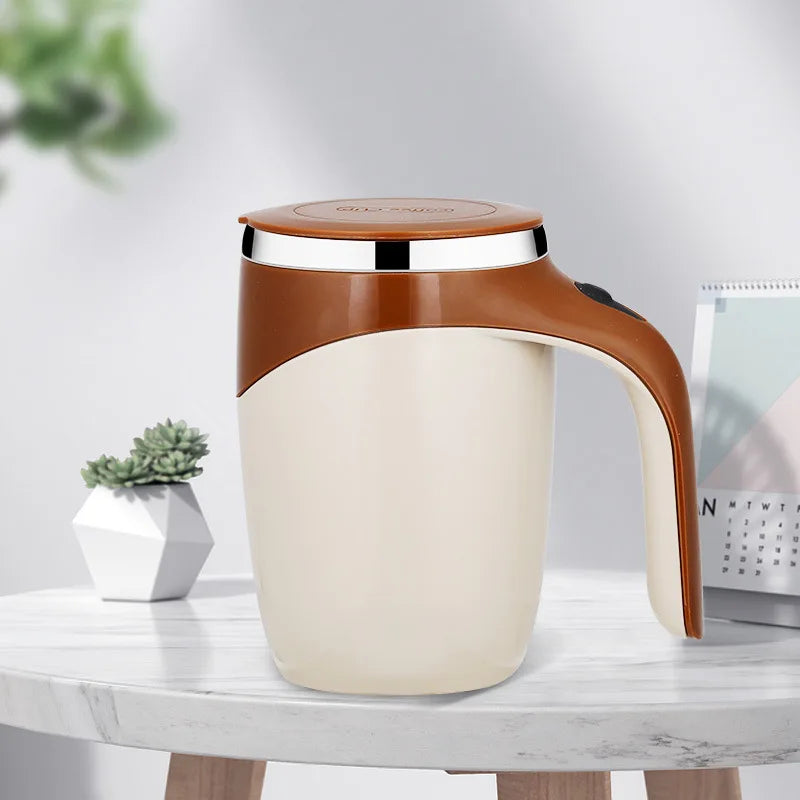 Lazy Coffee Stirring Cup Auto Stirring Cup Magnetic Rotating Electric Milk Cup Mark Cups 304 Stainless Steel 380ml Coffee Mug