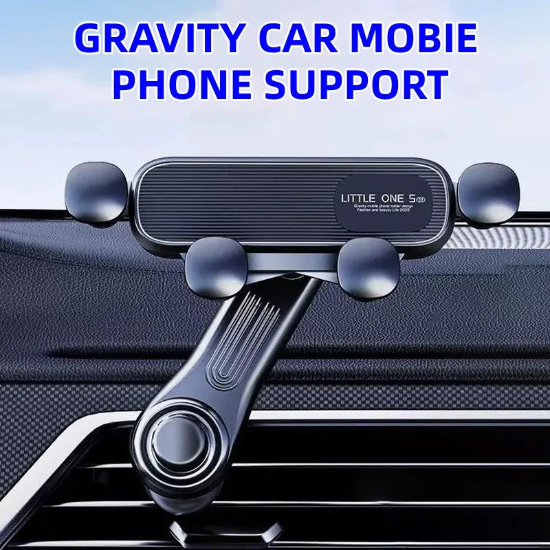 2025 New 360 Rotation Gravity Car Phone Holder Air Vent Clip Navigation Stand Telescopic Air Outlet Phone Support for 4.7-7 inch