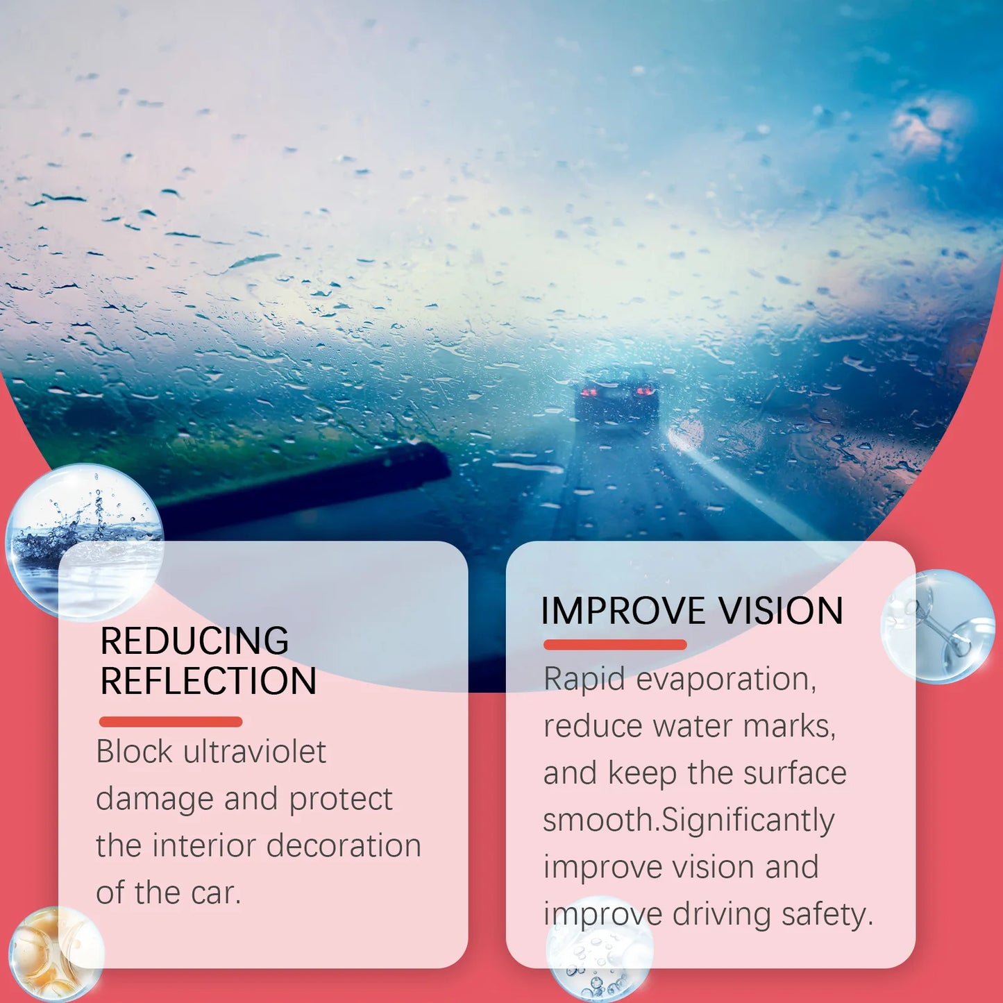 Car Windshield Cleaner - 120ml, Anti-Dust & UV Protection, Reduces Water Spots, Enhances Clarity, Glass Care