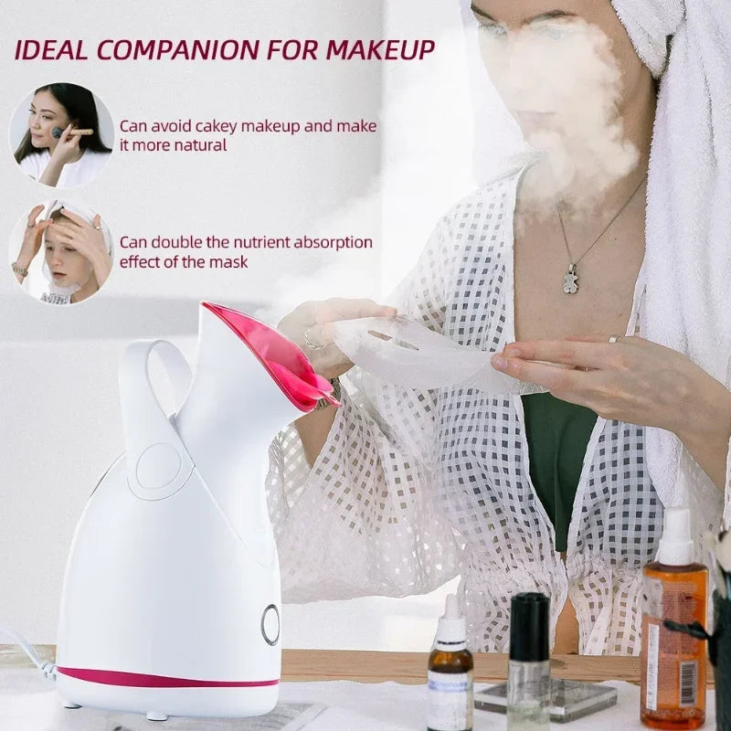 Nano Steam Face Steamer, Hot Compress, Heating Sprayer, Skin Moisturizing, Humidifier, Pore Deep Cleaning, Hydration Nebulizer