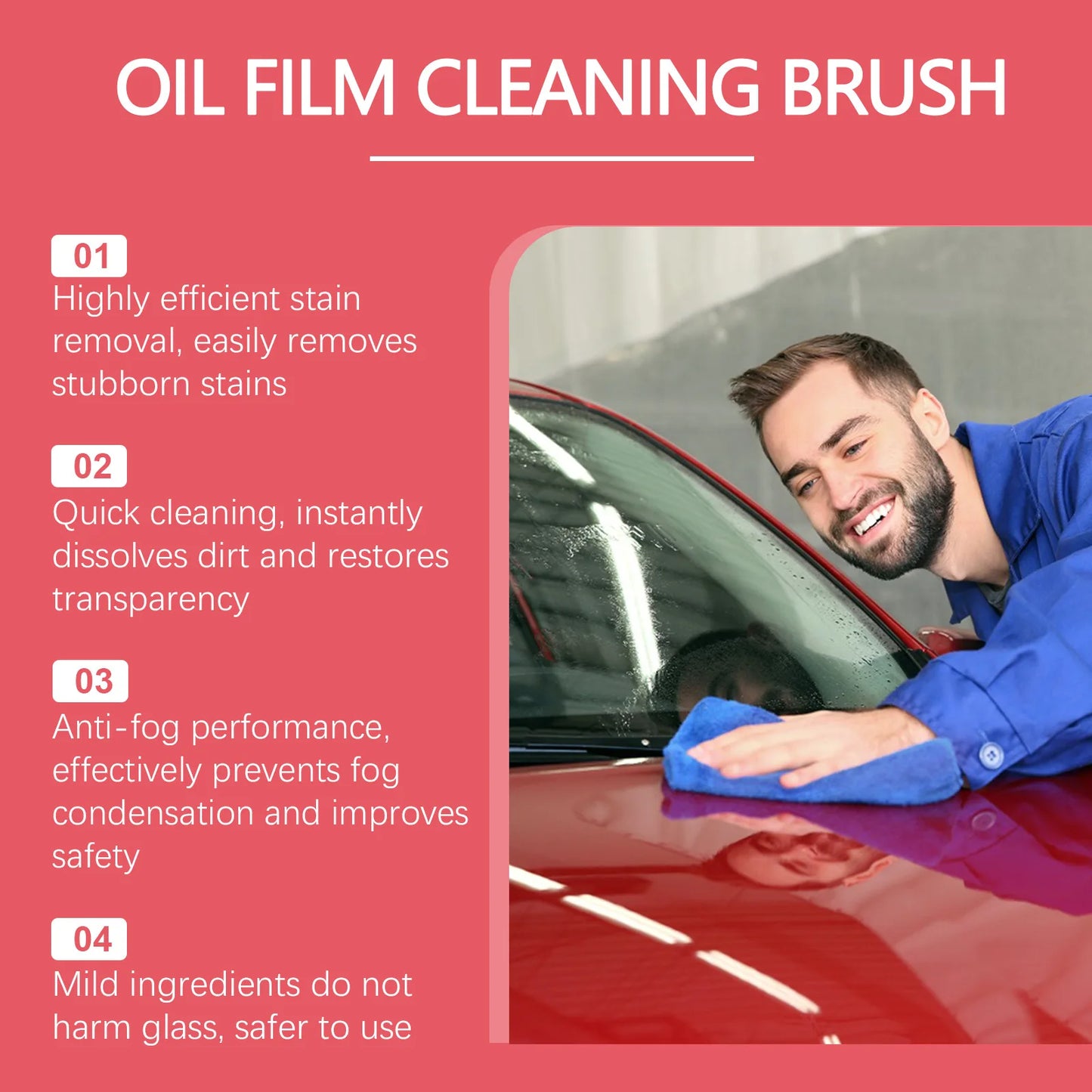 Car Windshield Cleaner - 120ml, Anti-Dust & UV Protection, Reduces Water Spots, Enhances Clarity, Glass Care
