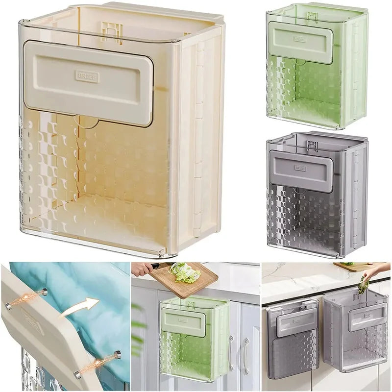 Large Capacity Wall-Mounted Folding Trash Can - Collapsible Hanging Garbage Basket for Car, Outdoor Activities, and Camping