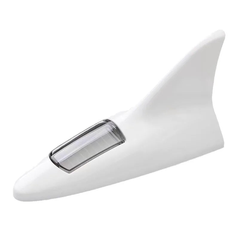 Car Shark Fin Antenna Sticker Solar Roof Tail Modified Flashing Light Driving Safety Anti-rear Collision Warning Siganl Lamp