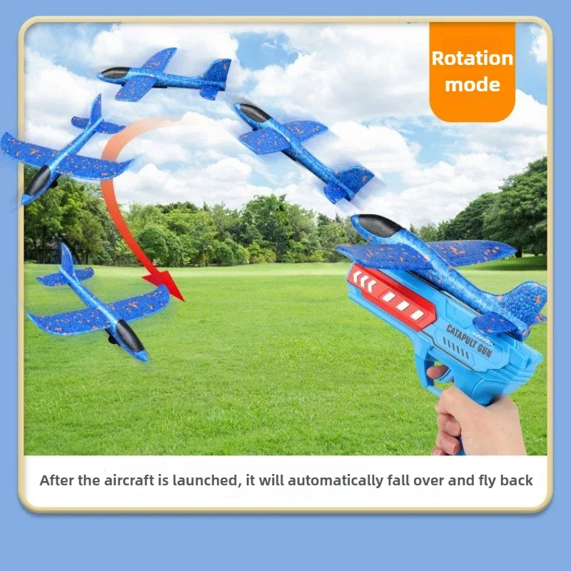 Foam Ejection Aircraft Toys for Kids Airplane Launcher Catapult Plane Children Parent-Child Interaction Outdoor Flying Toy Gifts