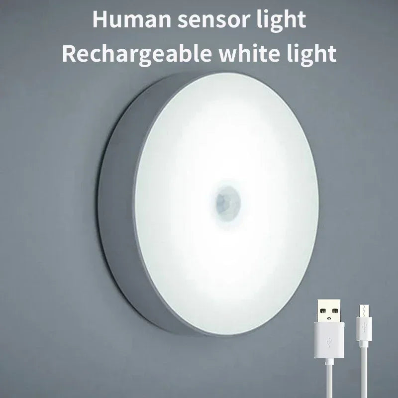 USB Charging LED Smart Automatic Human Body Sensor Night Lights Emergency Lighting Wireless Magentic Suction LED Cabinet Lights