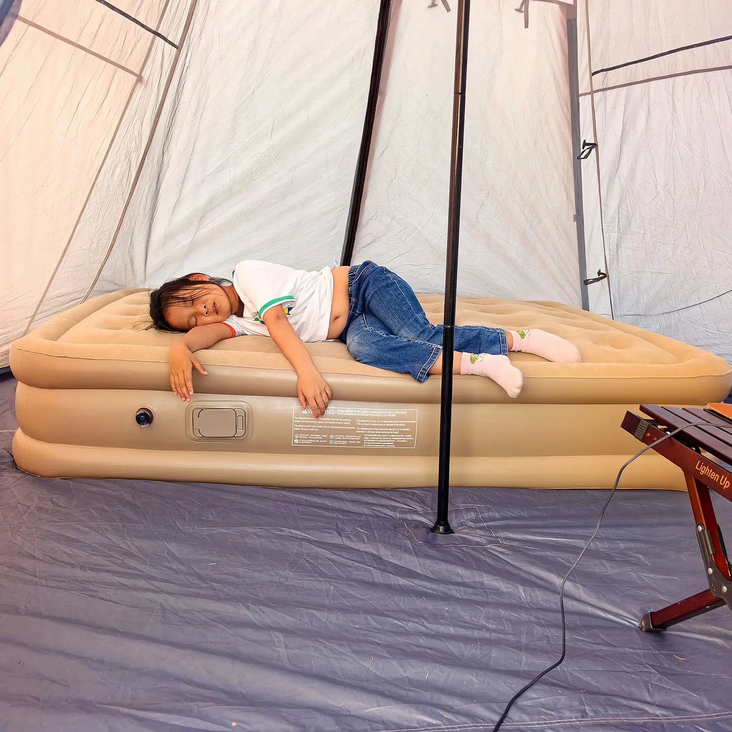 Balloon Sleeping Mattress, Camper Heavy Air Mat Mattress Portable Built-in Air Pump, Air Mattress Camping Pad