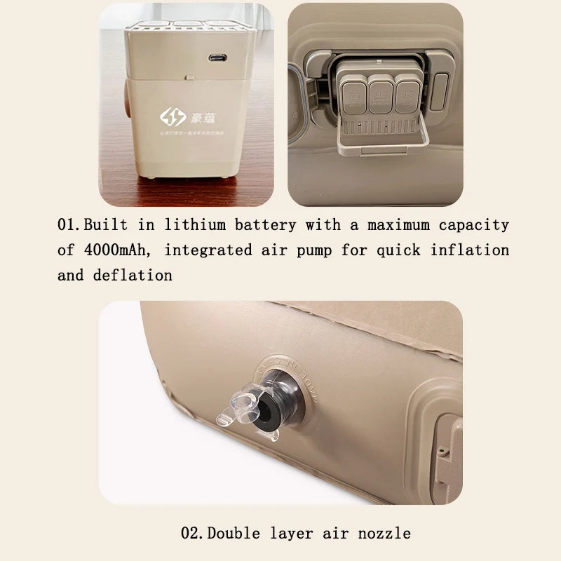 Balloon Sleeping Mattress, Camper Heavy Air Mat Mattress Portable Built-in Air Pump, Air Mattress Camping Pad