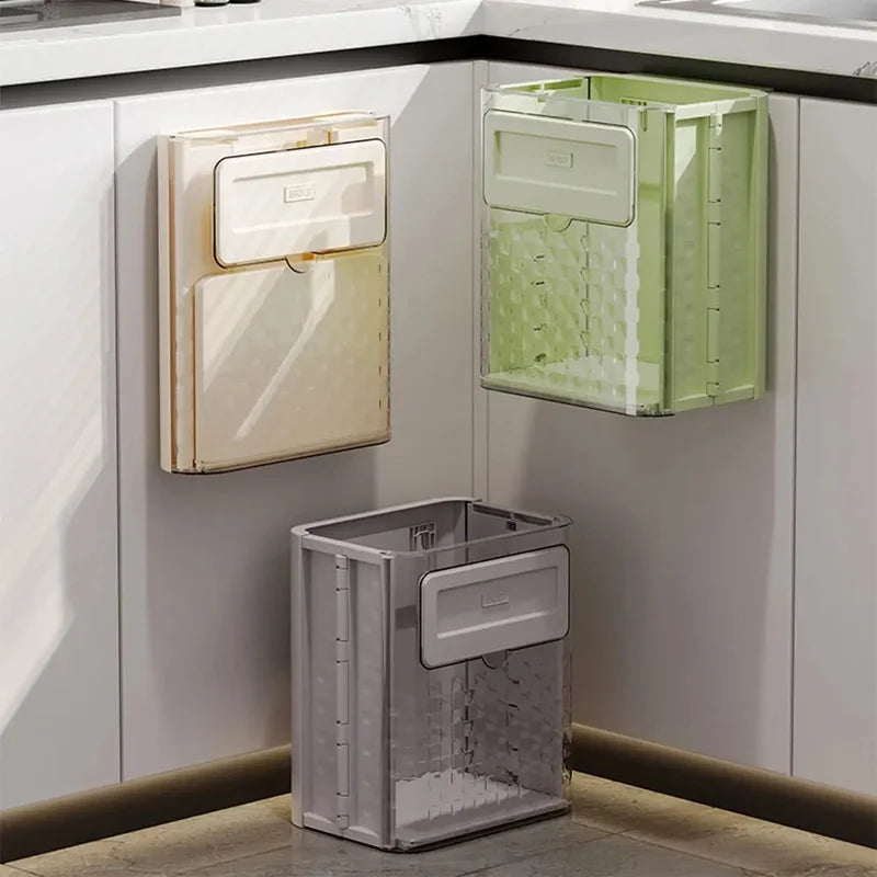 Large Capacity Wall-Mounted Folding Trash Can - Collapsible Hanging Garbage Basket for Car, Outdoor Activities, and Camping