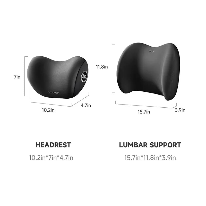 Waist Cushion Seat Covers Car Interior Accessories Headrest Driver Pillow Vehicle Backrest Back Support Neck Memory Foam Seat