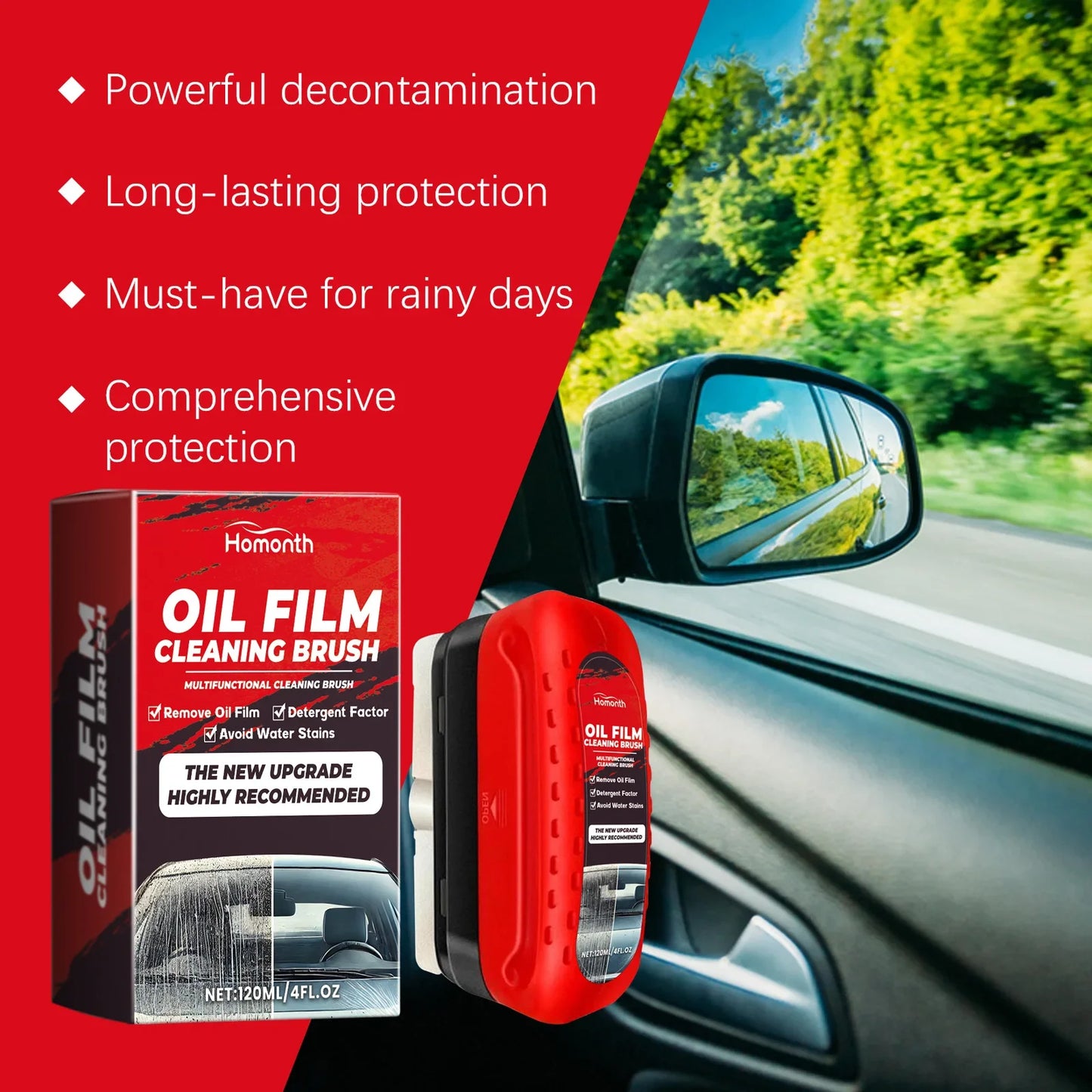 Car Windshield Cleaner - 120ml, Anti-Dust & UV Protection, Reduces Water Spots, Enhances Clarity, Glass Care