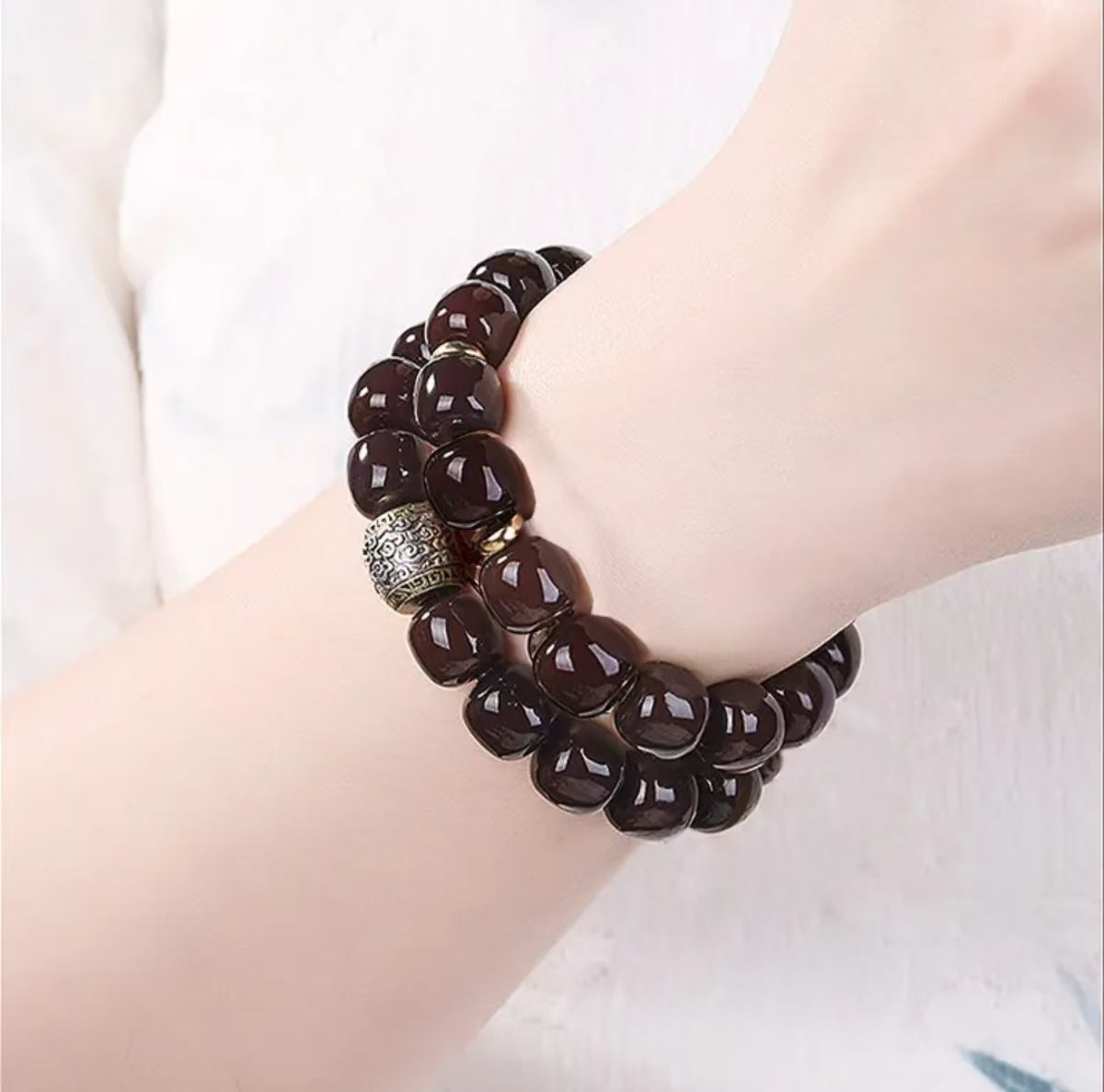 Bodhi bracelet with soft heart, old material, weathered double circle, plain circle, atmospheric literary toy, Bodhi selection, finger-winding soft disk to play with