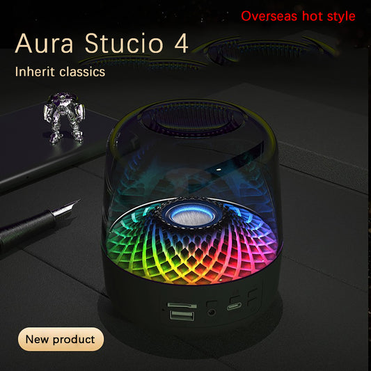 Aura Studio 4 360 Surround Sound Diamond Shaped Ambient Lighting Effect Desktop Bluetooth Speaker Subwoofer