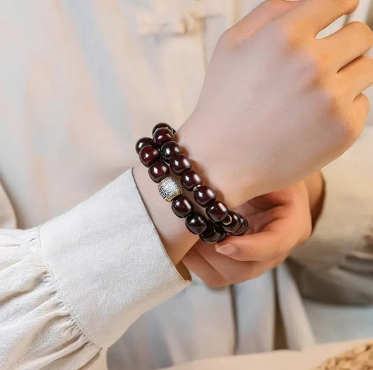 Bodhi bracelet with soft heart, old material, weathered double circle, plain circle, atmospheric literary toy, Bodhi selection, finger-winding soft disk to play with