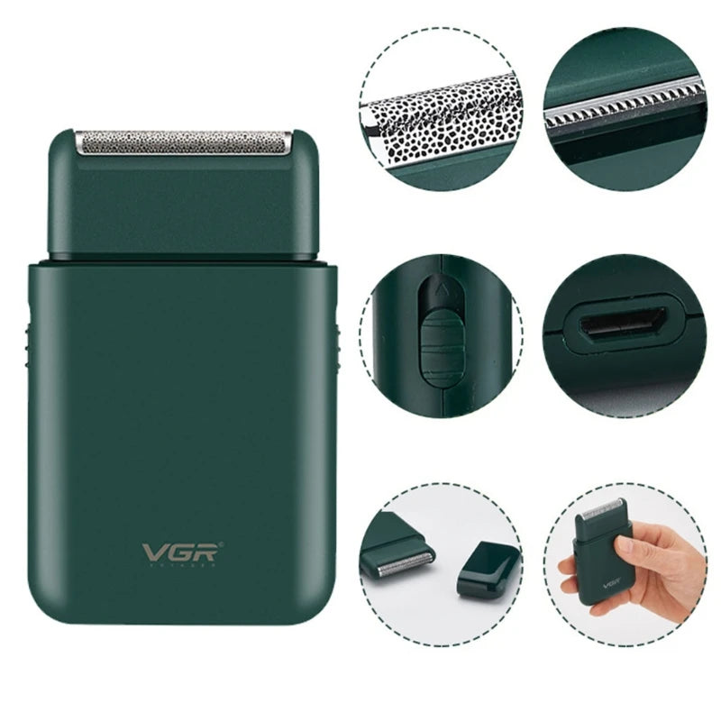Electric Razor for Men Washable USB Rechargeable Cordless Foil Shaver with Pop-Up Beard Trimmer Multifunction Portable Travel