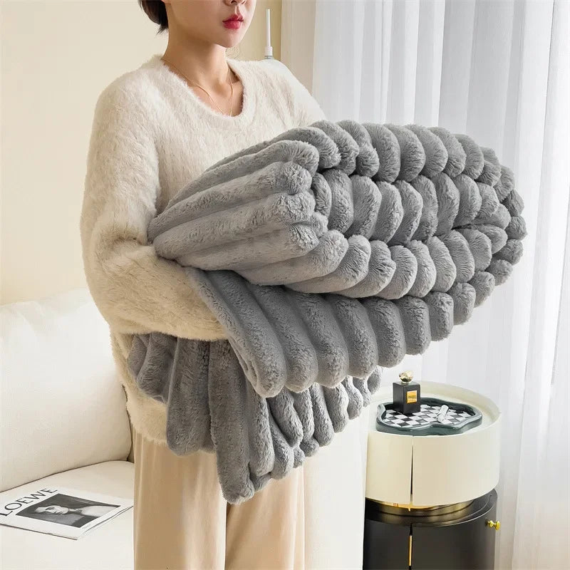 Winter Thicken Wide Striped Stitch Quilt Multifunctional Blanket Can Be Used As Bed Sheet Cover Quilt Nap Blanket Pet Blanket