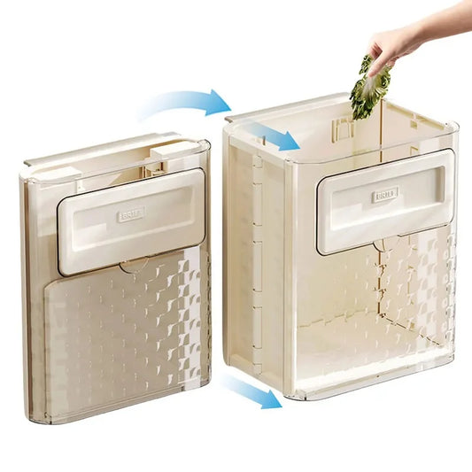 Large Capacity Wall-Mounted Folding Trash Can - Collapsible Hanging Garbage Basket for Car, Outdoor Activities, and Camping
