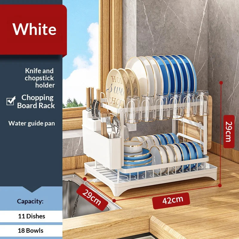 Kitchen Multifunctional Drain Bowl Rack Dish Shelf Kitchen Countertop Drying Rack Small Storage Dish Rack