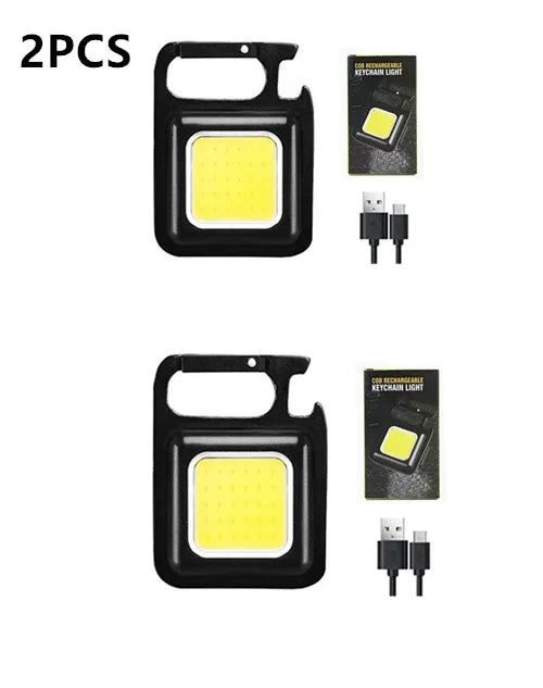 Mini LED COB 800mah Multifunctional Keychain Light Rechargeable Strong Magnetic Work Lamp Outdoor Keychain Portable Lamp