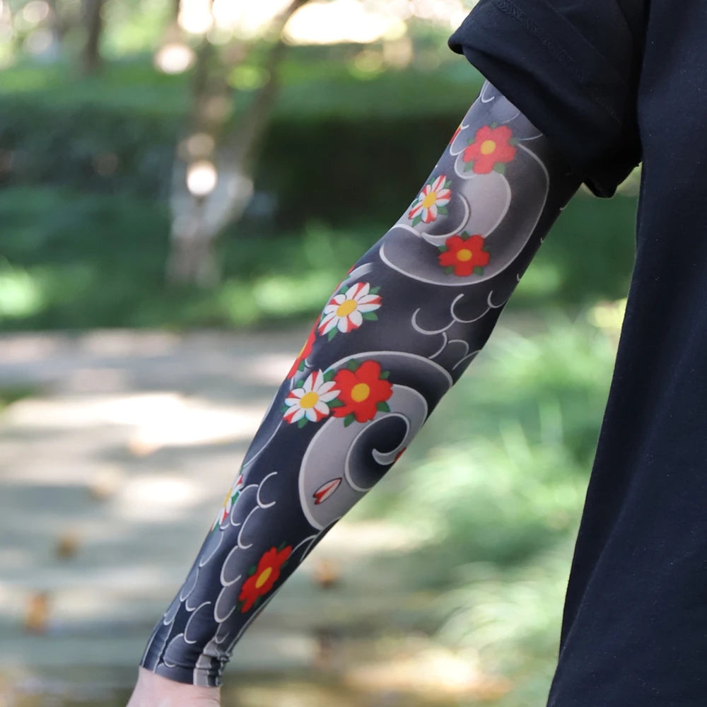 1PC Ultra thin seamle Tattoo  Sleeves Arm For Men Women Cool Travel Cycling Elastic Scratch Resistant Sunscreen Arm