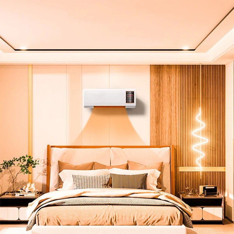 1800W Fan Heater Simulation Air Conditioner Electric Heater Heating Warm Air Blower Home Office Bedroom Bathroom Warmer Machine
