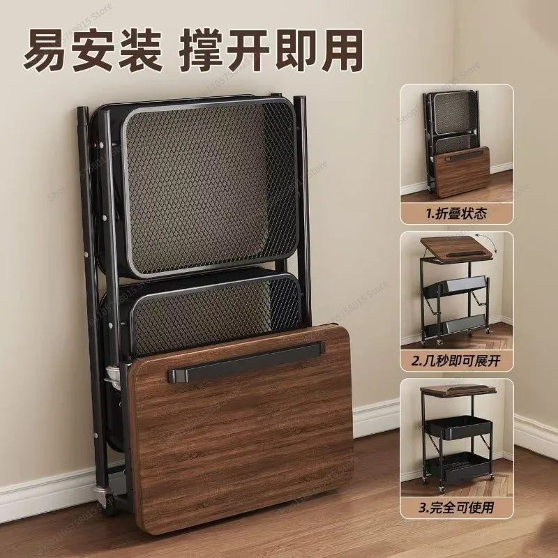 For Mobile Trolley Snack Rack Floor-to-ceiling Living Room Sofa Coffee Table Side Table Storage Rack
