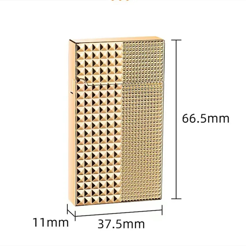 Ultrathin Unusual Metal Grinding Wheel Gasoline Kerosene Lighter High-grade Windproof Smoking Accessories Gadgets for Men