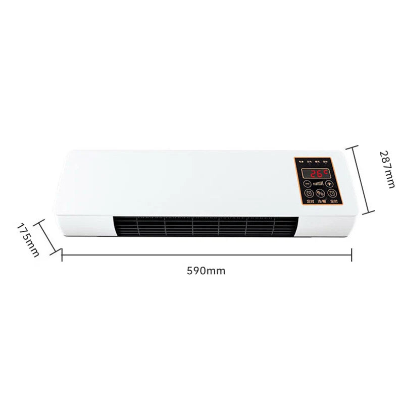 1800W Fan Heater Simulation Air Conditioner Electric Heater Heating Warm Air Blower Home Office Bedroom Bathroom Warmer Machine
