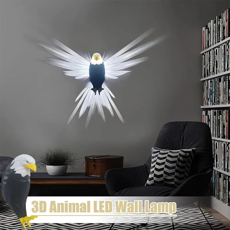 Remote Control Charging Eagle Light 3D Wall Lamp Eagle Shape Projector Modern Creative Atmosphere Lamp Light 3D Print Animal
