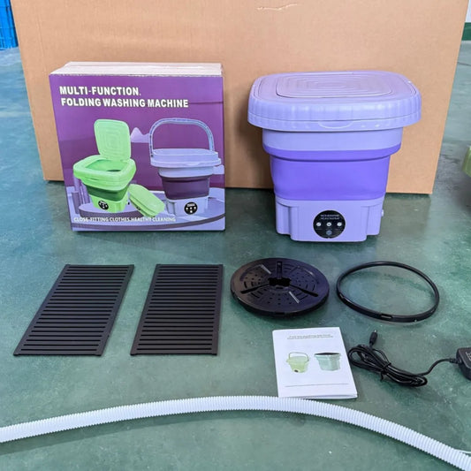 9-liter Mini Portable Folding Washing Machine, Equipped with Fully Automatic, Semiautomatic, Rotary Drying
