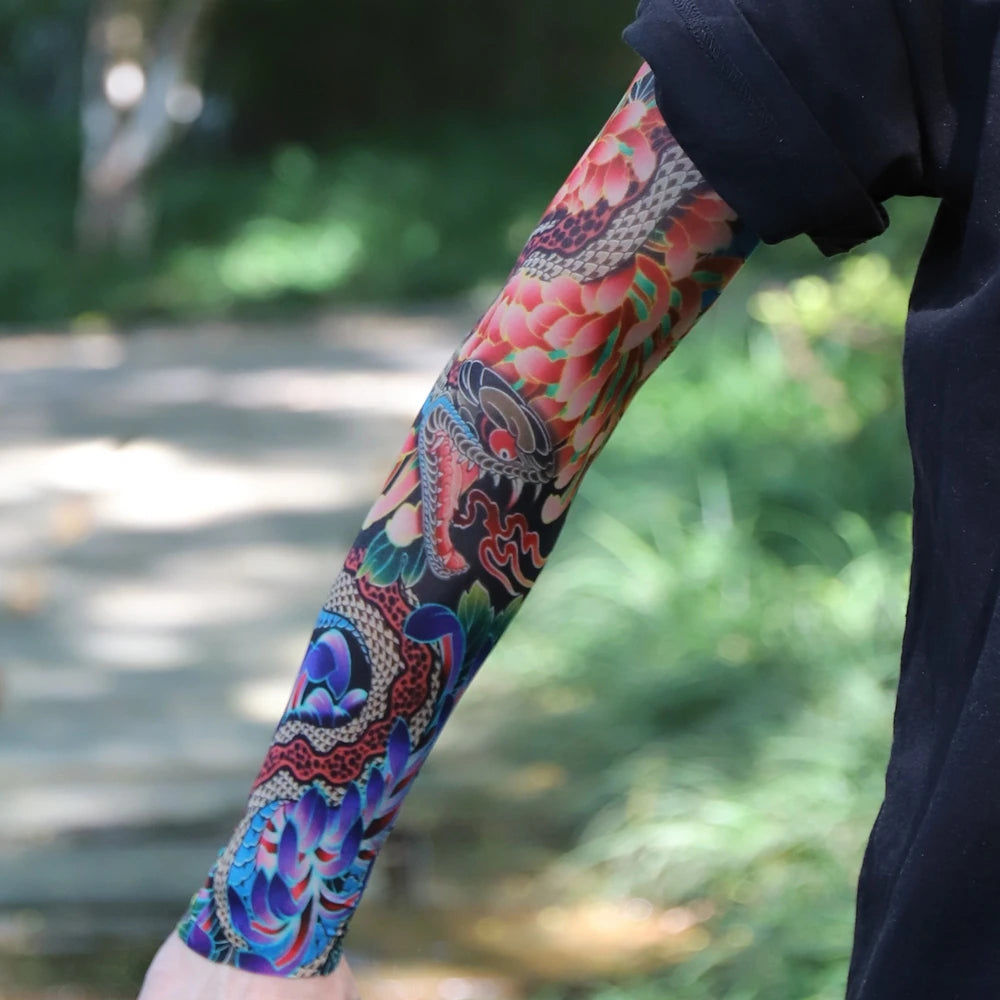 1PC Ultra thin seamle Tattoo  Sleeves Arm For Men Women Cool Travel Cycling Elastic Scratch Resistant Sunscreen Arm