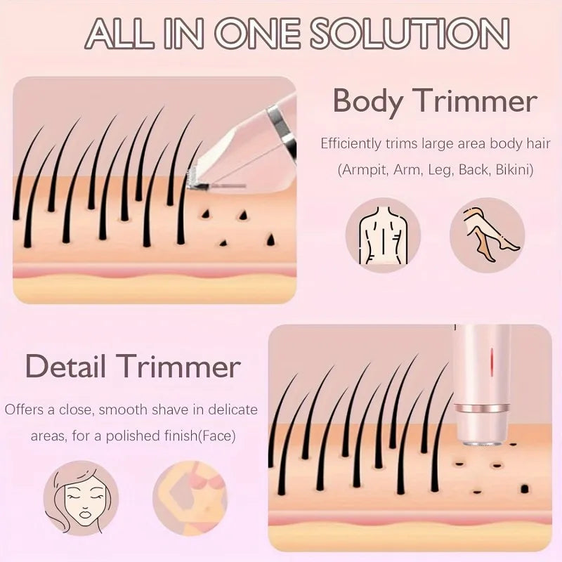 Electric Shaver for Woman Double Head Dual Purpose Razor Body Underarm Bikini Skin and Body Care Appliances Adults Women Tools