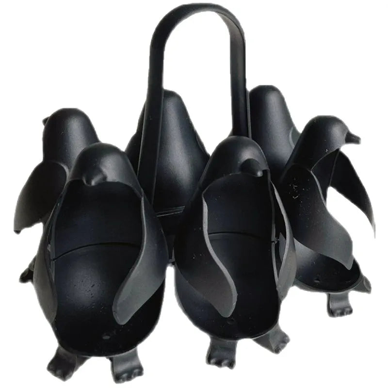 Cute Penguin Shape 6-Egg Cooker & Storage Tray Heat Resistant Egg Container for Kitchen Refrigerator Use