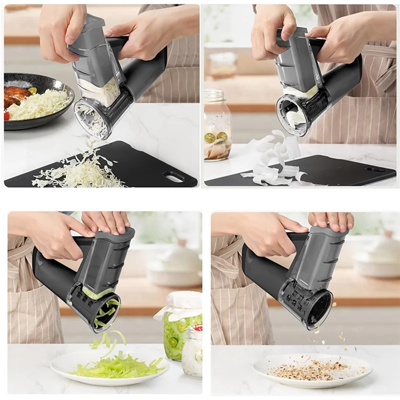 Electric Cheese Grater Portable Salad Maker With 4 Different Shapes Of Blades 40W Electric Rotary Slicer Shredder