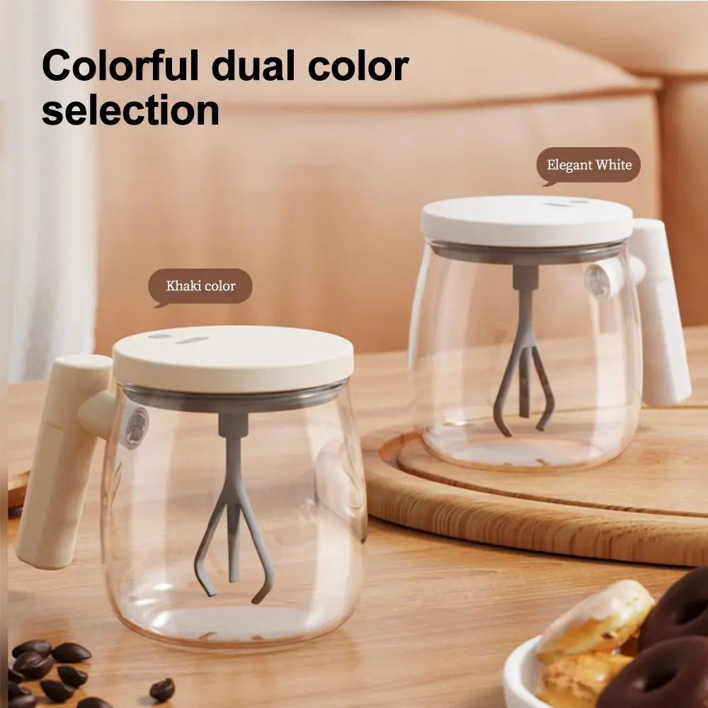 400ml Durable Self Stirring Mug Rechargeable Portable Coffee Cup with Lid Electric Mixing Cup