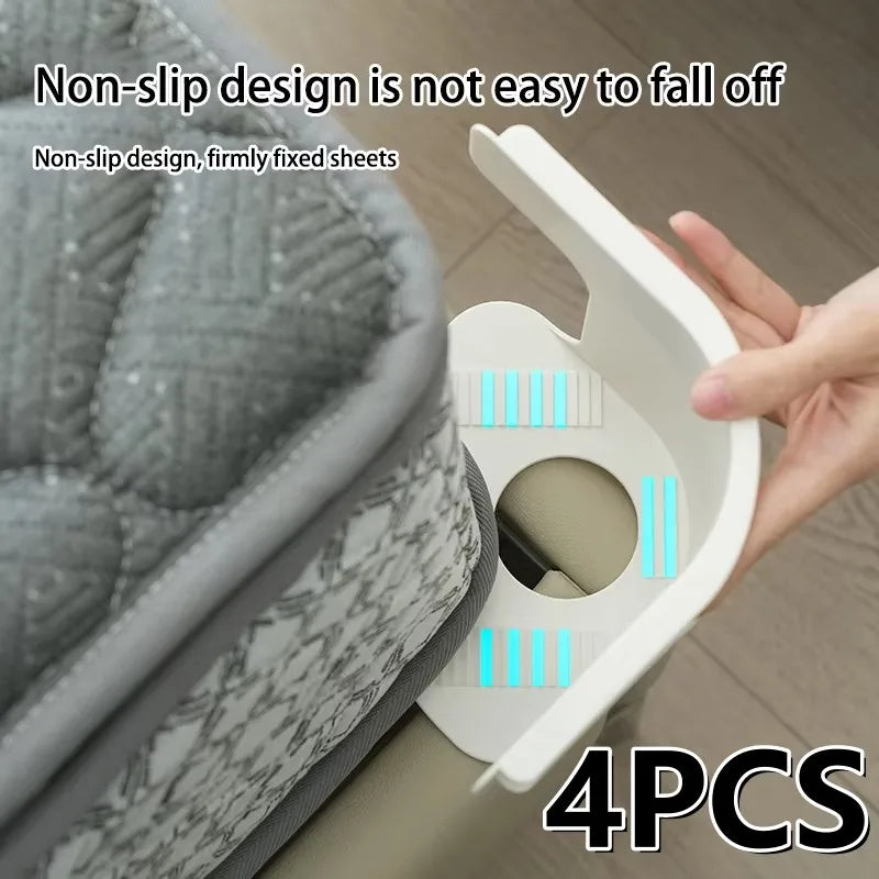 4pcs/set Bed Sheet Fasteners Sheet Ties Multifunctional use Heavy Duty Bedsheet Corner Tightener Clips Home Supplies Fixator