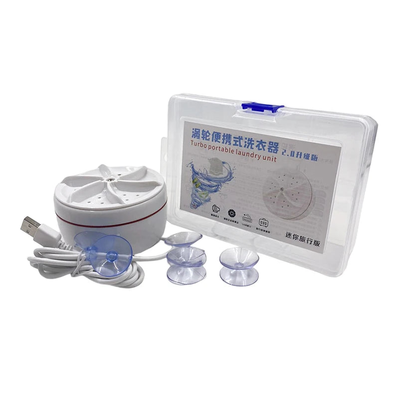 Portable Mini Turbo Washer USB Powered Cleaning Washing Machine for Underwear Socks Mini Ultrasonic Turbo Washer for Home Travel