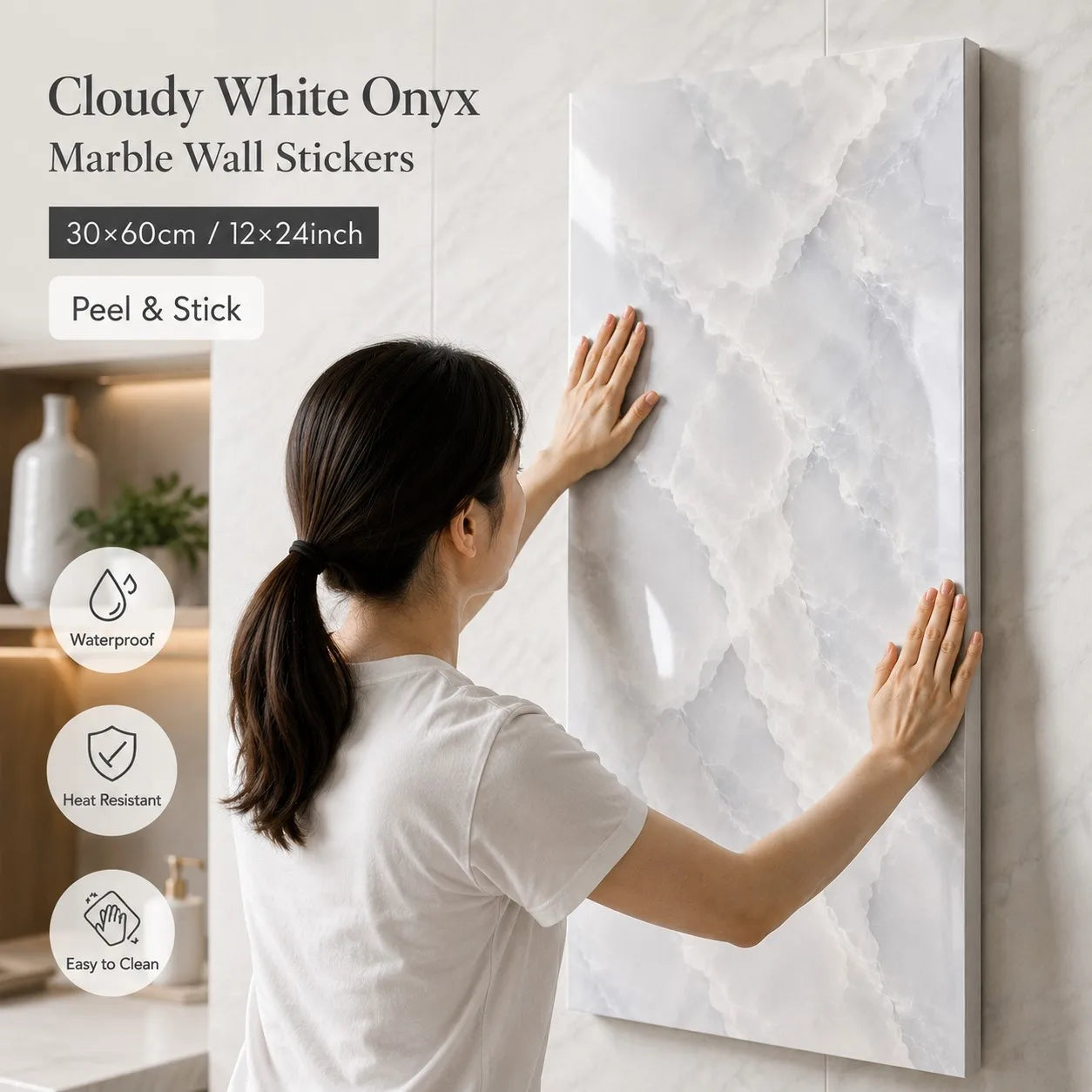 wallpaper Imitation Marble Wall Stickers IXPE Self-adhesive Floor Stickers Waterproof Bathroom living Room Decoration Decals