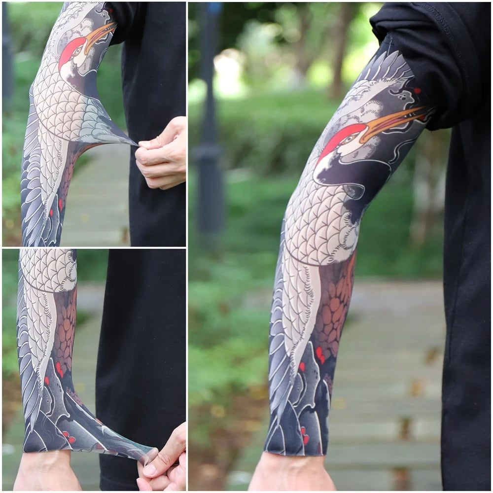 1PC Ultra thin seamle Tattoo  Sleeves Arm For Men Women Cool Travel Cycling Elastic Scratch Resistant Sunscreen Arm