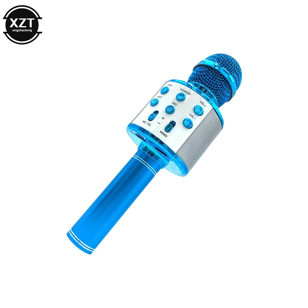 WS858 Wireless Karaoke Microphone Bluetooth Portable KTV Speaker with Dance LED Recording Function phone Karaoke Live Microphone