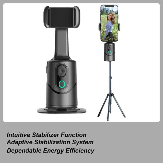 Phone Stabilizer 360 Degree Smart Face Tracking AI Gimbals Vlogging Stabilizer Desktop Cell Phone Holder Tripod For Photography