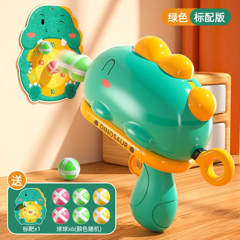 Dinosaur ball gun catapult sticky ball, children's baby toy, birthday gift