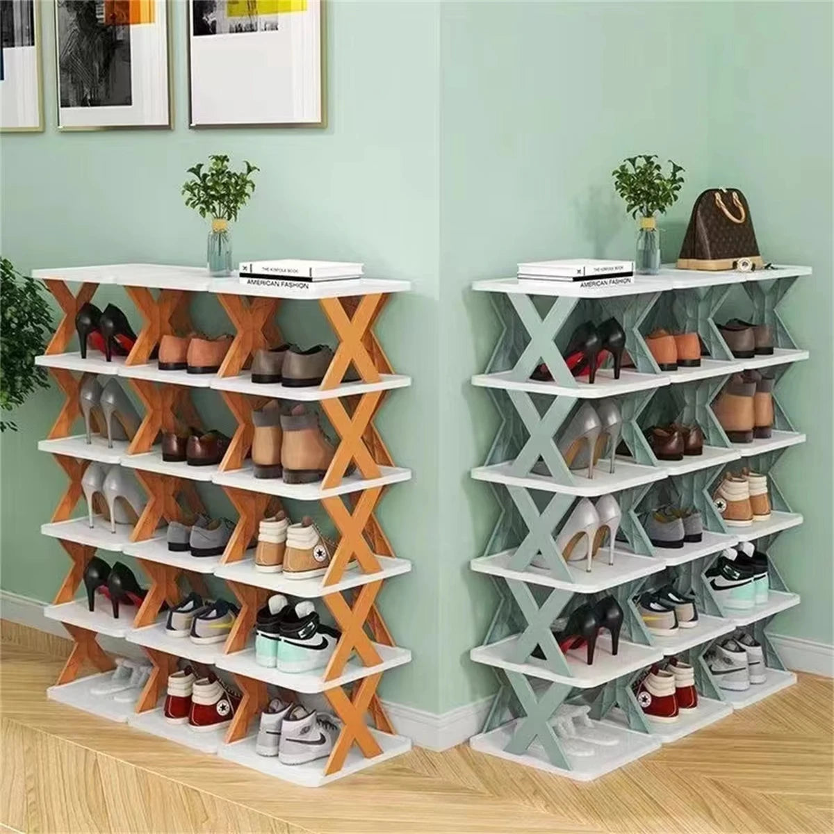 1Set Plastic Folding DIY Splicing Shoe Rack Home Simple Door Multifunctional Shoe Cabinet Multi layer Storage Rack for Shoes