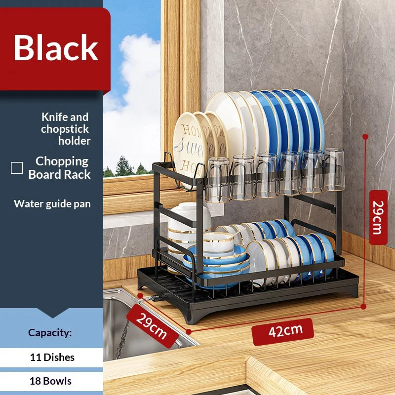 Kitchen Multifunctional Drain Bowl Rack Dish Shelf Kitchen Countertop Drying Rack Small Storage Dish Rack